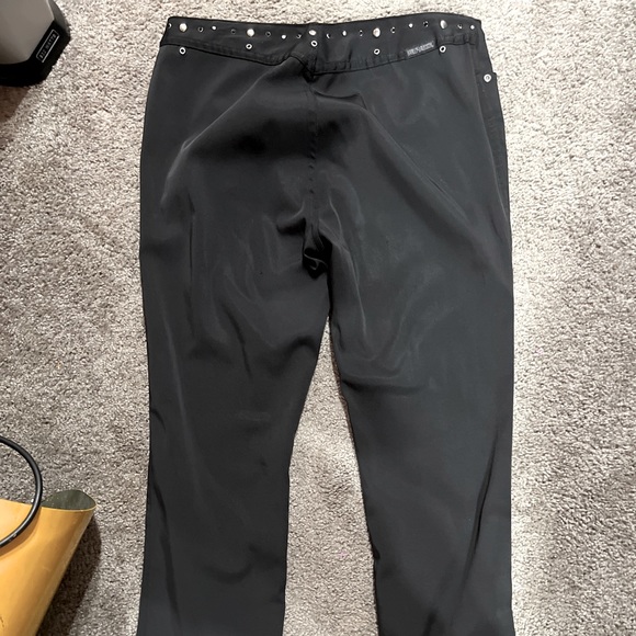 Harley Davidson black studded pants rhinestone sz 8 - Picture 1 of 5